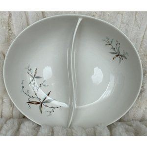 Syracuse Finesse Carefree True China 1958-67 Atomic Divided Serving Bowl Vintage
